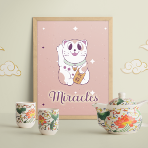 Japanese Lucky Cat Wall Art - Miracles