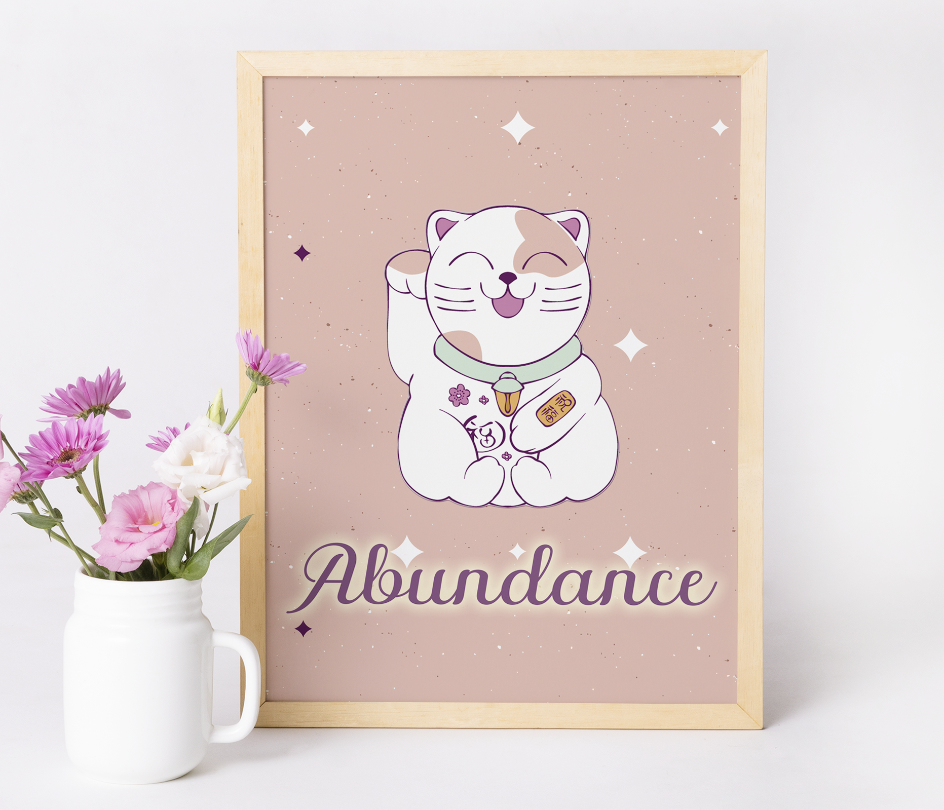 Lucky Cat 5 Abundance mockup_Object-Poster-Floral-7678-EP